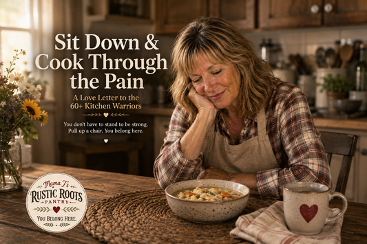“Sit Down & Cook Through the Pain”   (A Love Letter to the 60+ Kitchen Warriors)
